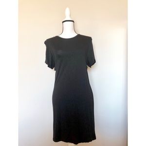 Basic Black Short Sleeve T-Shirt Dress